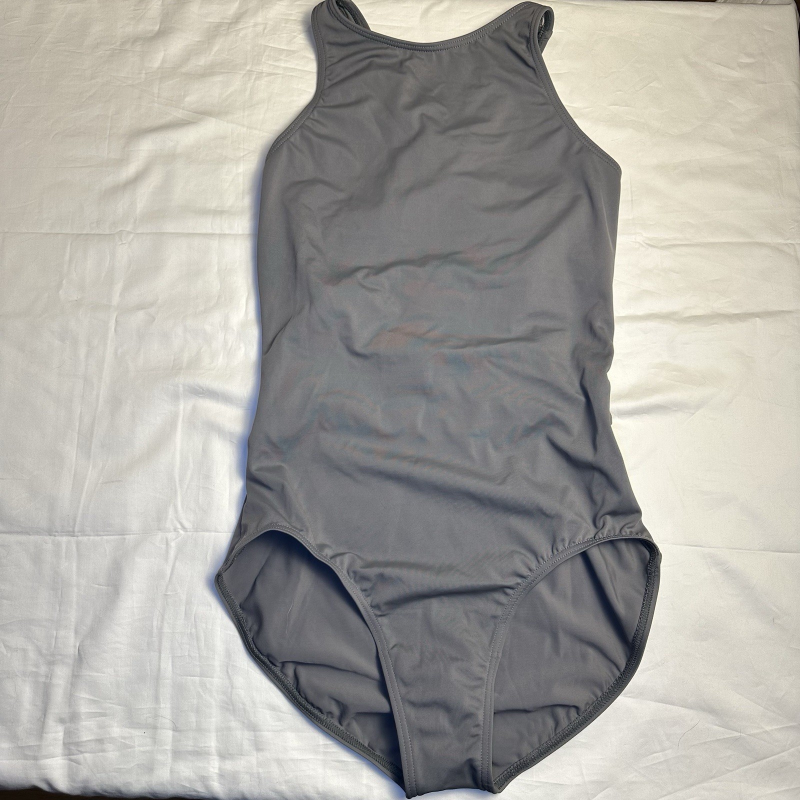 Weissman NWT Grey Crisscross Back Tank Ballet Dance Leotard 14055 LA