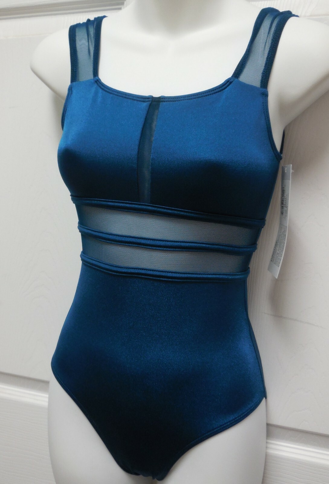 Peacock Blue Mesh Tank Leotard EUROTARD Dance Ladies Small Adult 59899 NWT