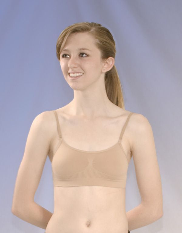 Basic Moves Nude Seamless Bra w/ Clear Back & Convert Straps, Adult Size XL, NWT