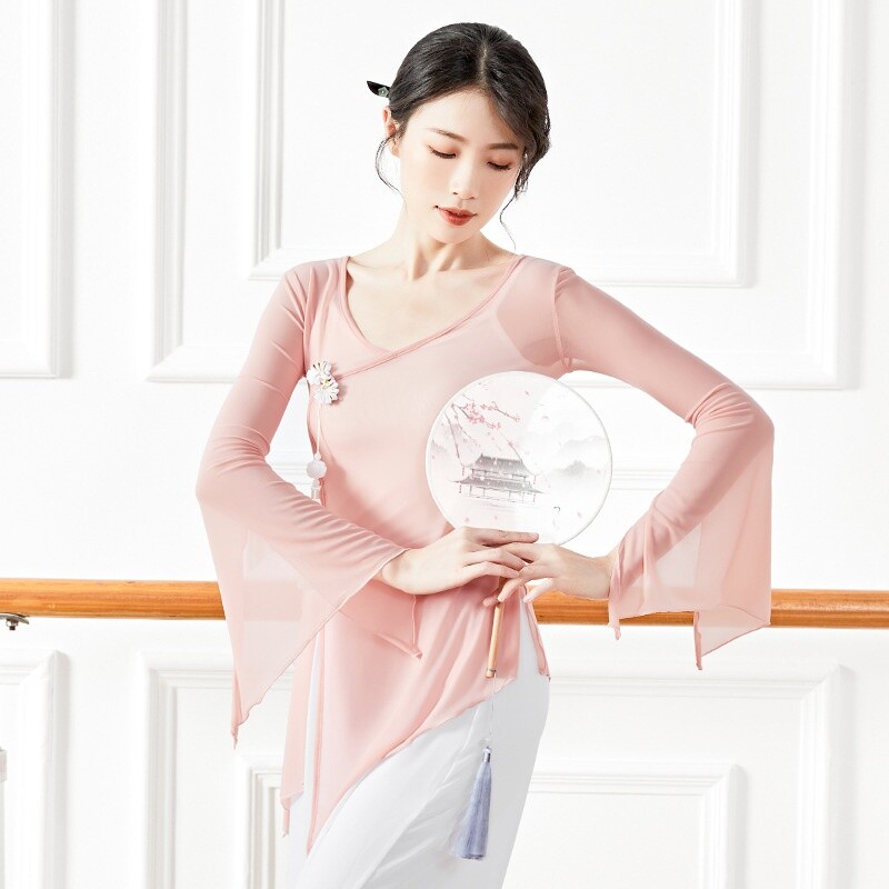Chinese Opera Dance Top Ballet Dancewear Ethnic Ballroom Practice Elegant Fairy