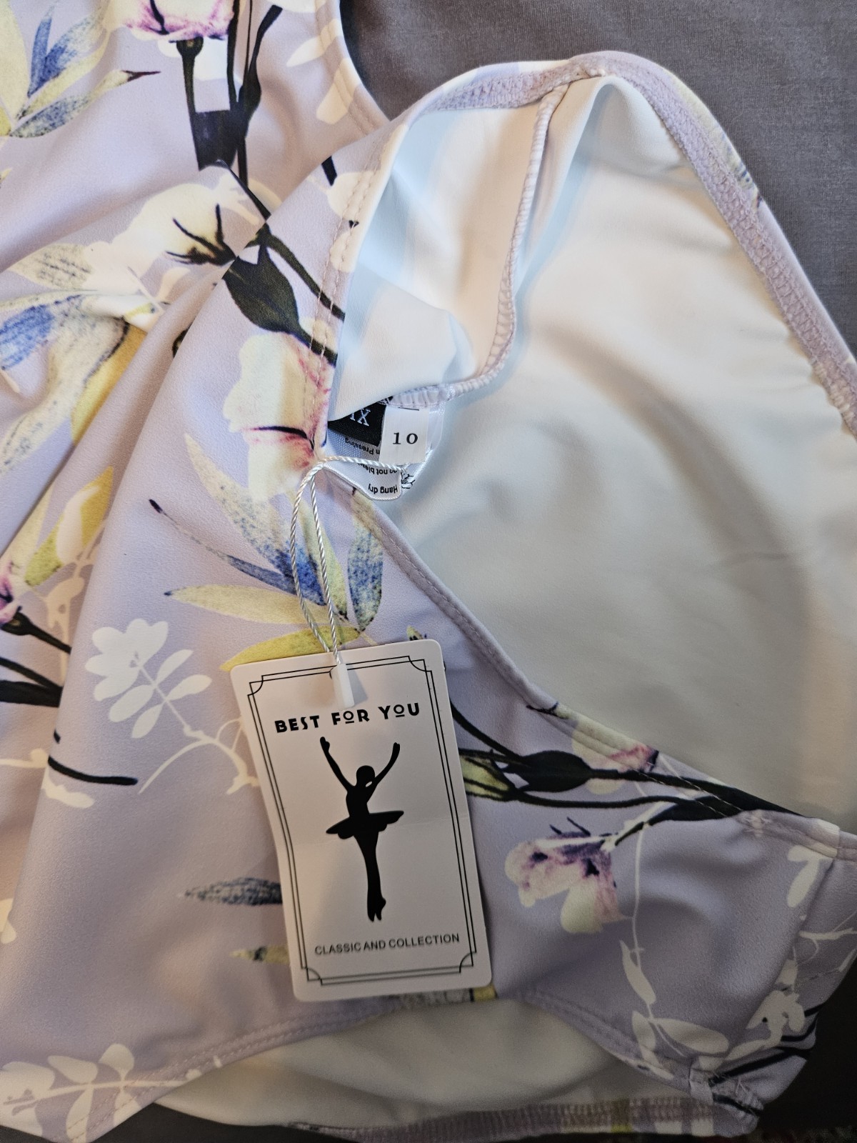 Best for You XL Gymnastics Leotard NWT, Light Purple Floral