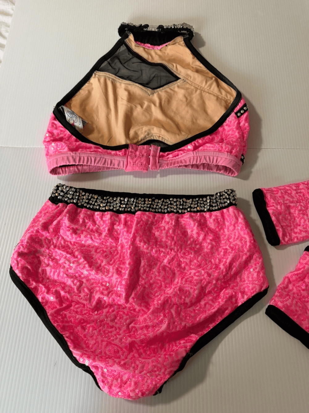Glamour Solo Dance Costume Hot Pink 2 Piece Bling Jazz Tap contemporary MA Adult