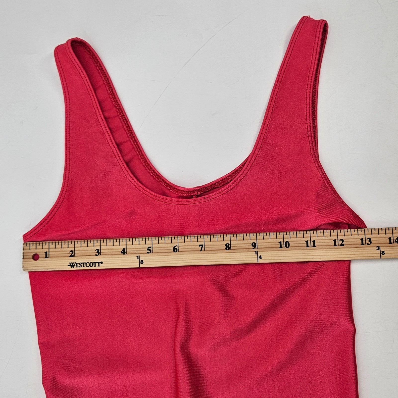 Vintage THE BODY CO. Shiny Jumpsuit Bodysuit Large Red Nylon Spandex Unitard