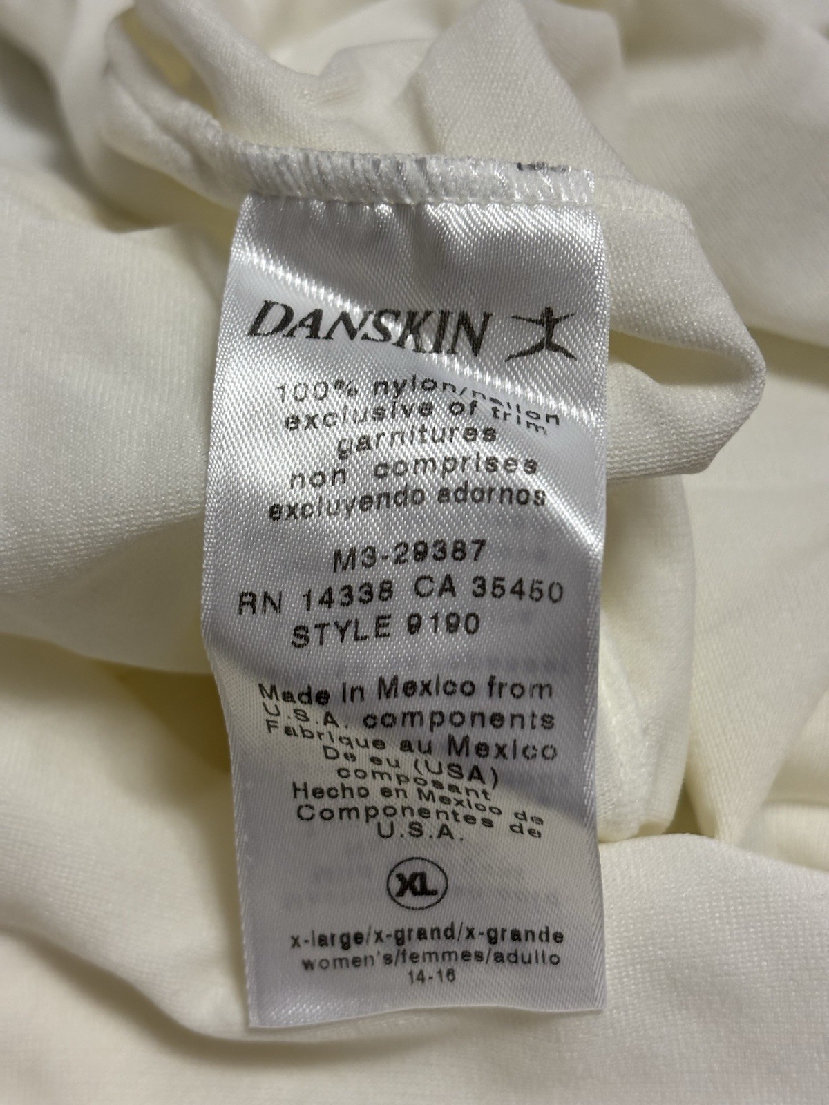 Women’s Capezio Dance Long Sleeve Leotard Cream Off White Size XL