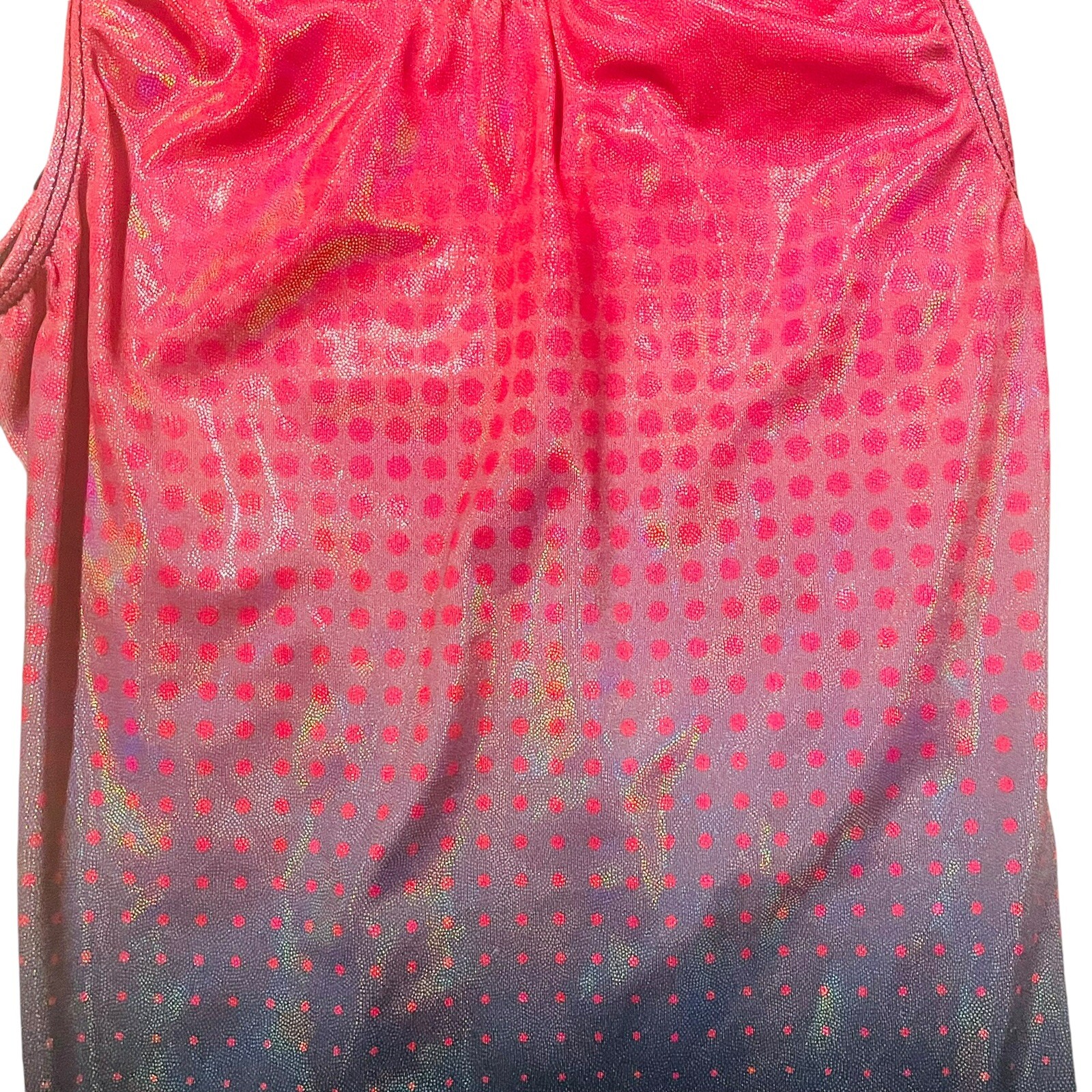 GK Elite CPNY Rhinestone LEOTARD Gymnastics Dance Black Red Dots Adult S