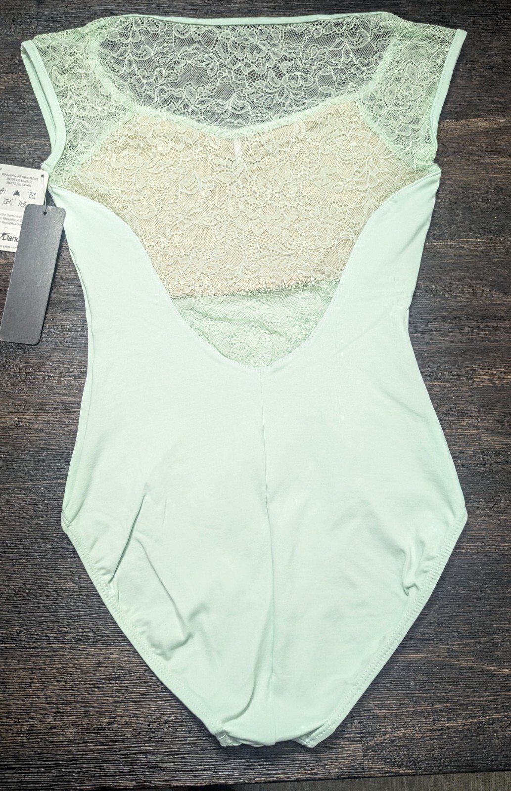 So Danca Aqua Green Adult Small Sleeveless Lace Leotard Style D1170