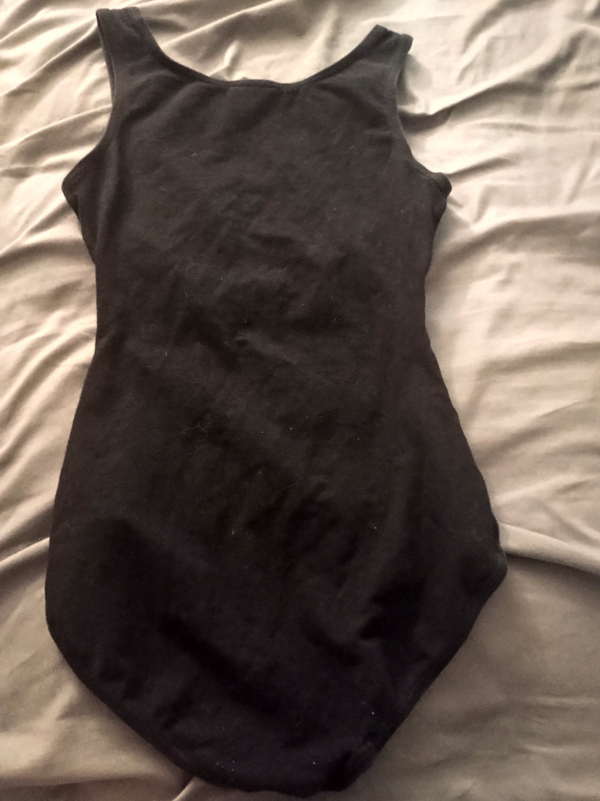 Capezio Women’s Black Solid Knit Nylon Dance Leotard Size S RN# 63356-2