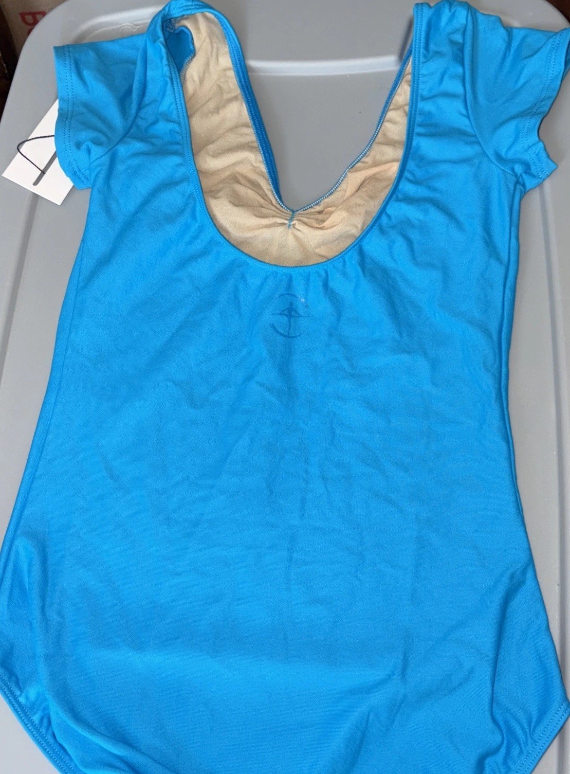 NWT Wear Moi Azure Blue Pinched Leotard Ballet Sz Small