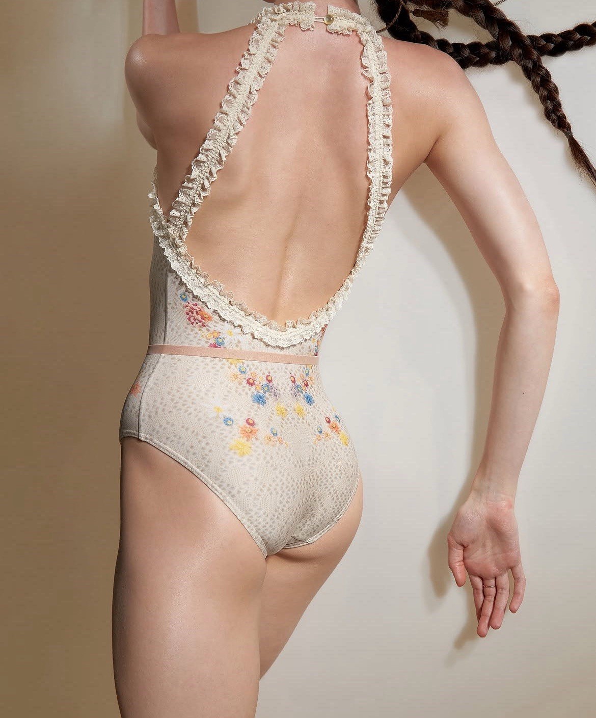 New Just A Corpse Edelweiss Embroidery Print Halter Leotard Size Medium