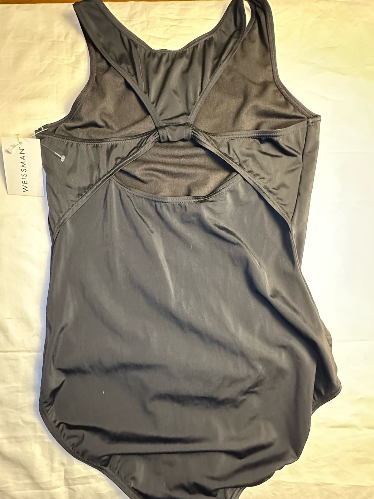 Weissman NWT Black Racerback Ballet Dance Leotard MT12623 LA