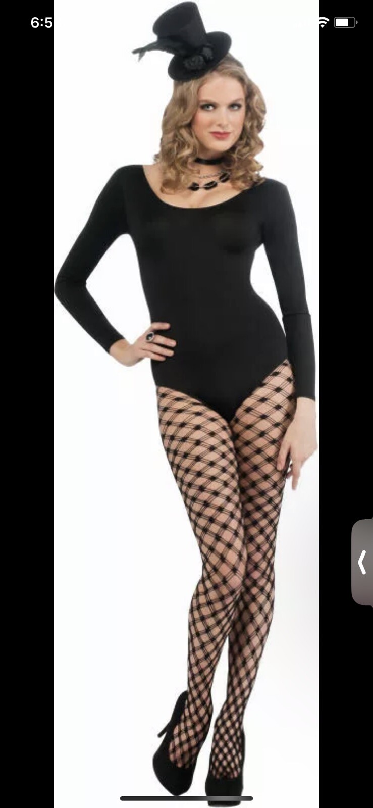 Rubies Secret Wishes Large Black Full Sleeve Leotard Half Body Suit