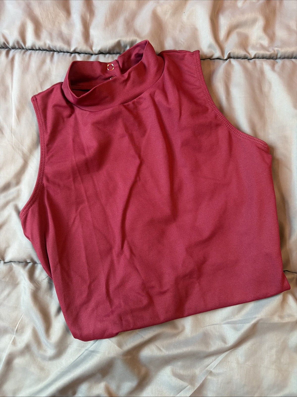 So Danca M1 Burgundy Mock Neck Ballet Dance Leotard Open Back Adult Medium?