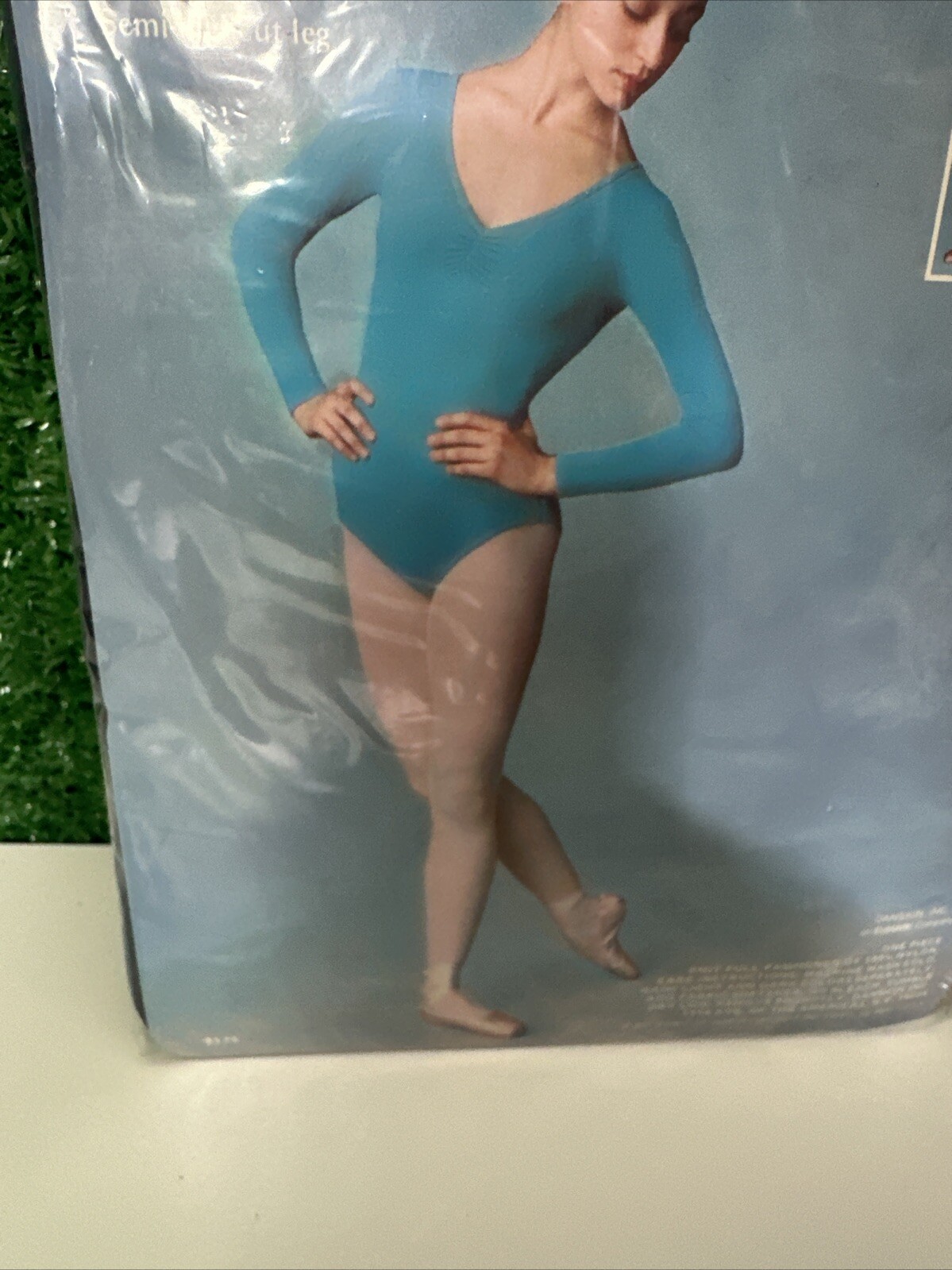 Vintage Danskin Leotard Petite Navy Professional Weight Long Sleeves Low Back US