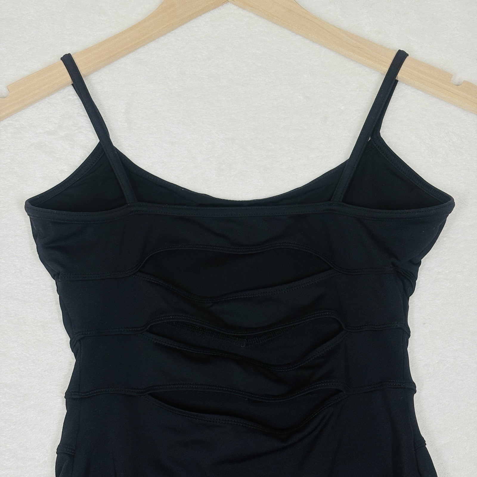 Mirella Princess Seam Cap Sleeve Leotard M/L Black