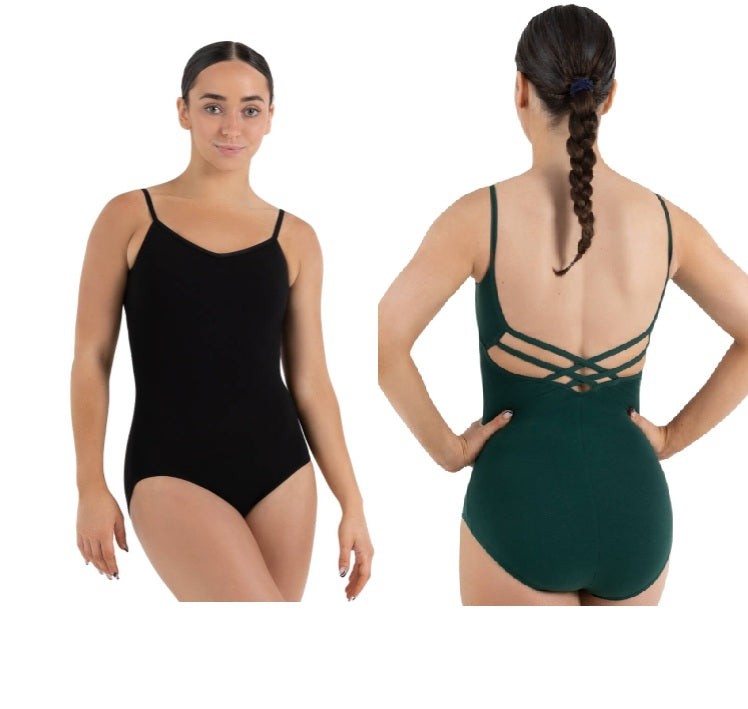 Dance New Leotard Capezio CC102 Large Adult Cross Back Leotard Camisole Cotton