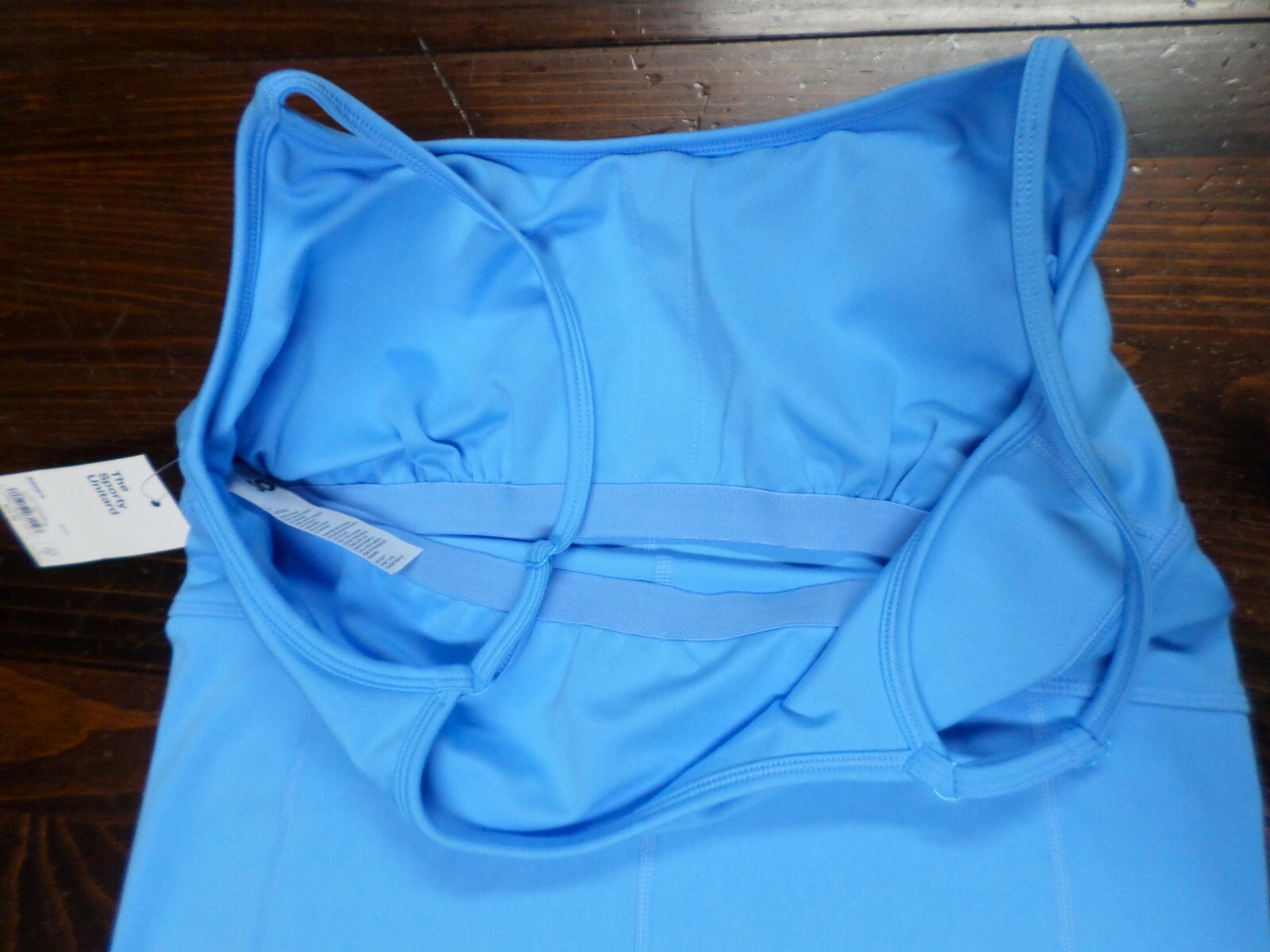 SO The Sporty Unitard Size L (11-13) Carolina Blue Seamed Shorts Spaghetti Strap
