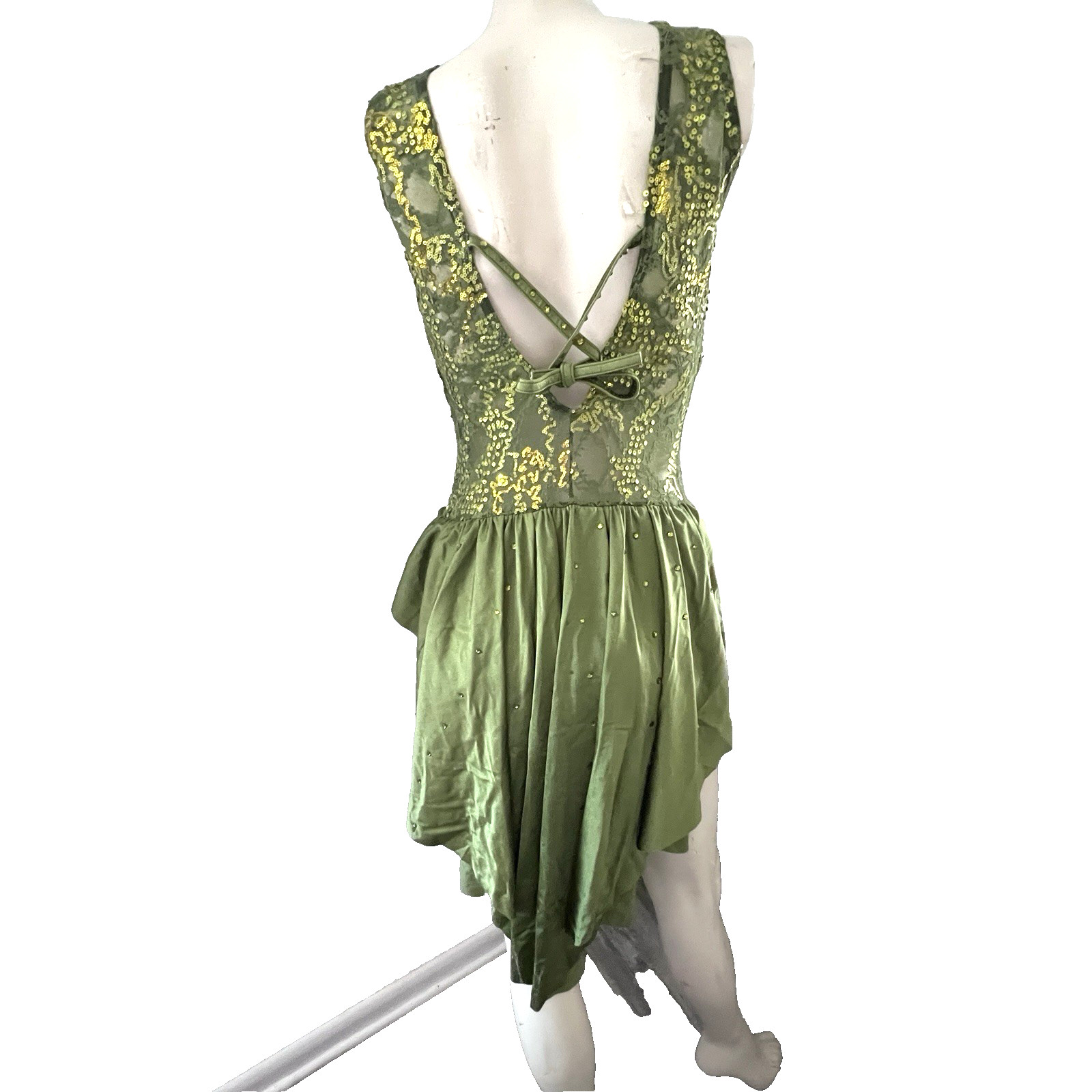 Kelle Dance Solo Costume Adult L Sequin Dramatic Ice Skater Balletcore Flowy
