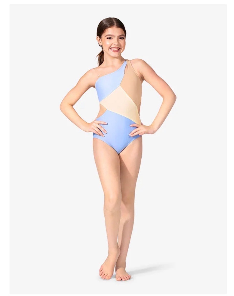 NWT LUMI Collective Womens Color Block Peek-A-Boo Dance Leotard LUM101 (A5)