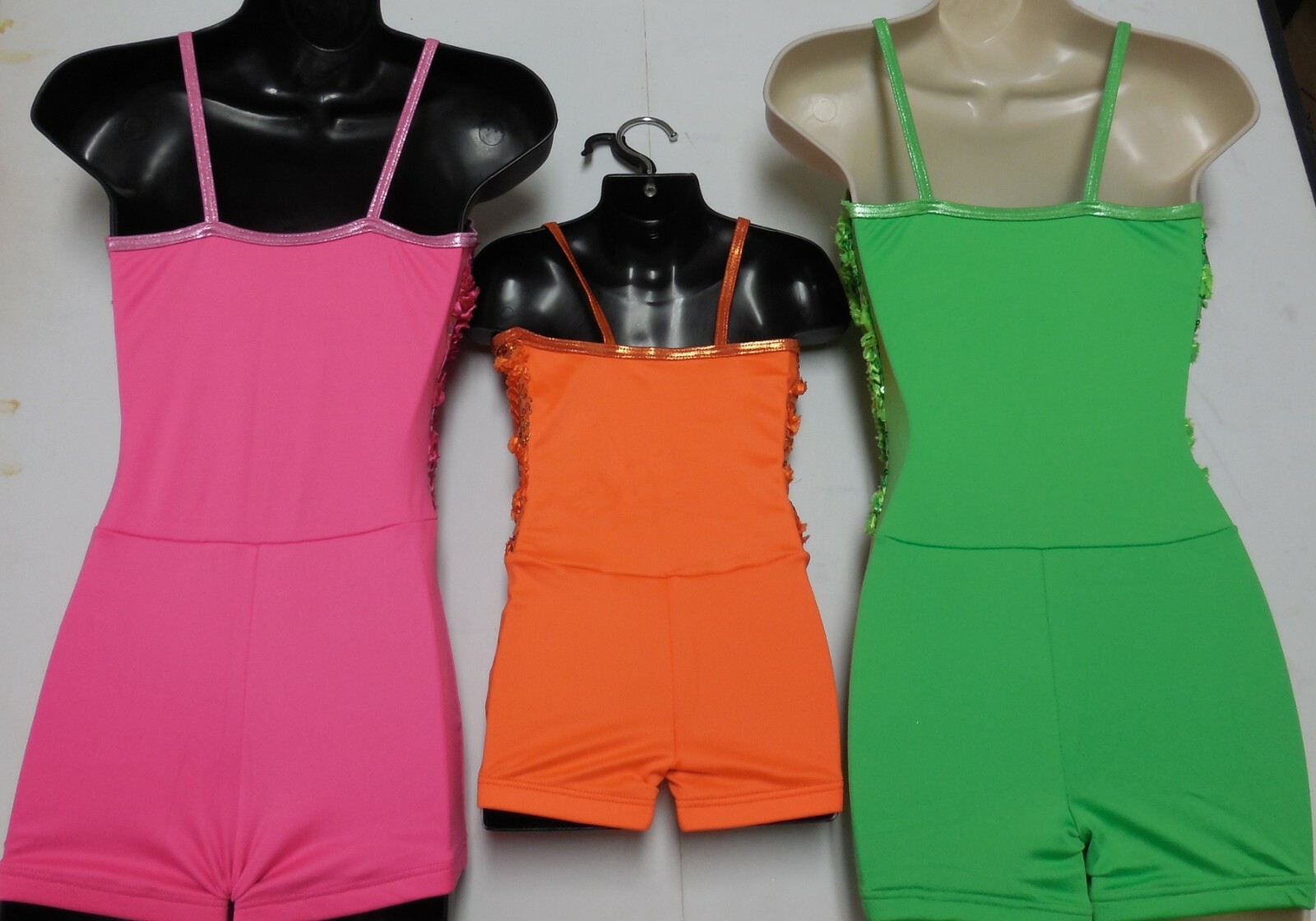 DANCE Costume Hologram Sequin Front Shorty unitard 3 Colors over 15 available