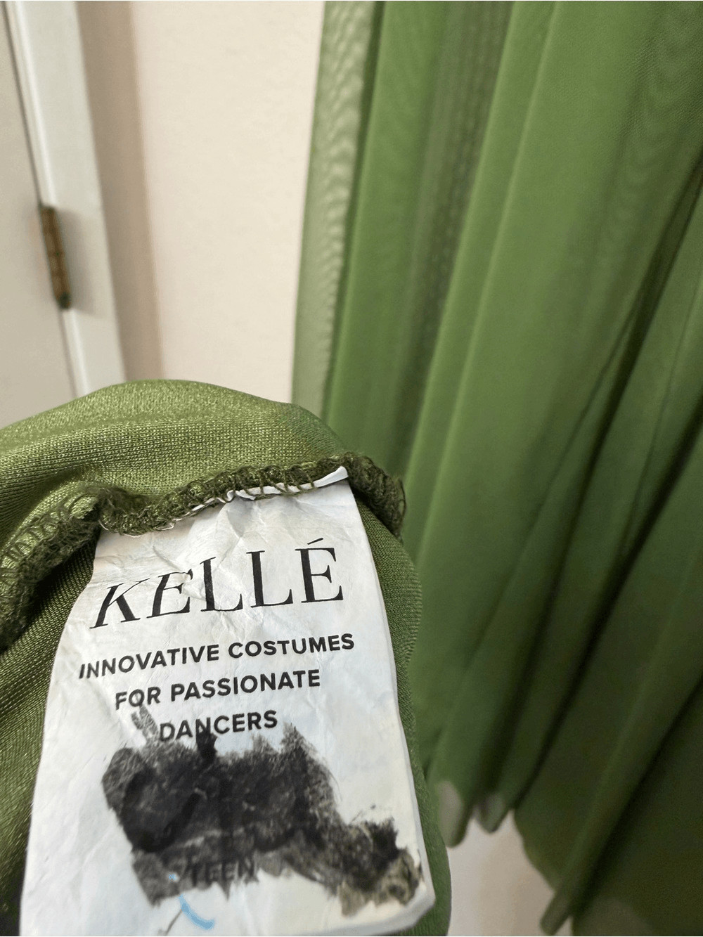 Kelle dance solo costume 2 piece set green mesh Cascades 5411 teen XSA adult