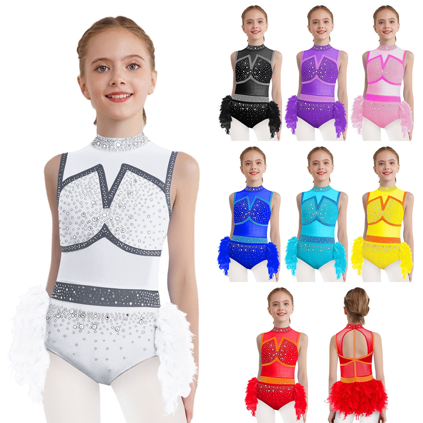 Kids Girls Dancewear Dance Bodysuit Latin Leotard Exercise Costume Lyrical Back