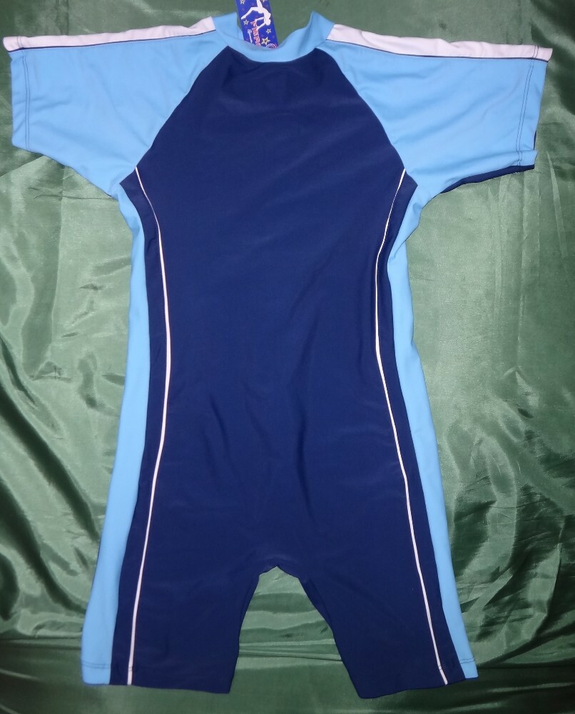 FIERGA Blue Diving Suit Swim Spandex Leotard for Kids Unisex or size Small