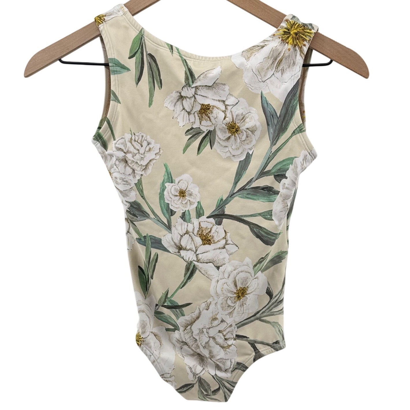 Luckyleo Dancewear Leotard XS Cream White Floral Low Back Balletcore Dance
