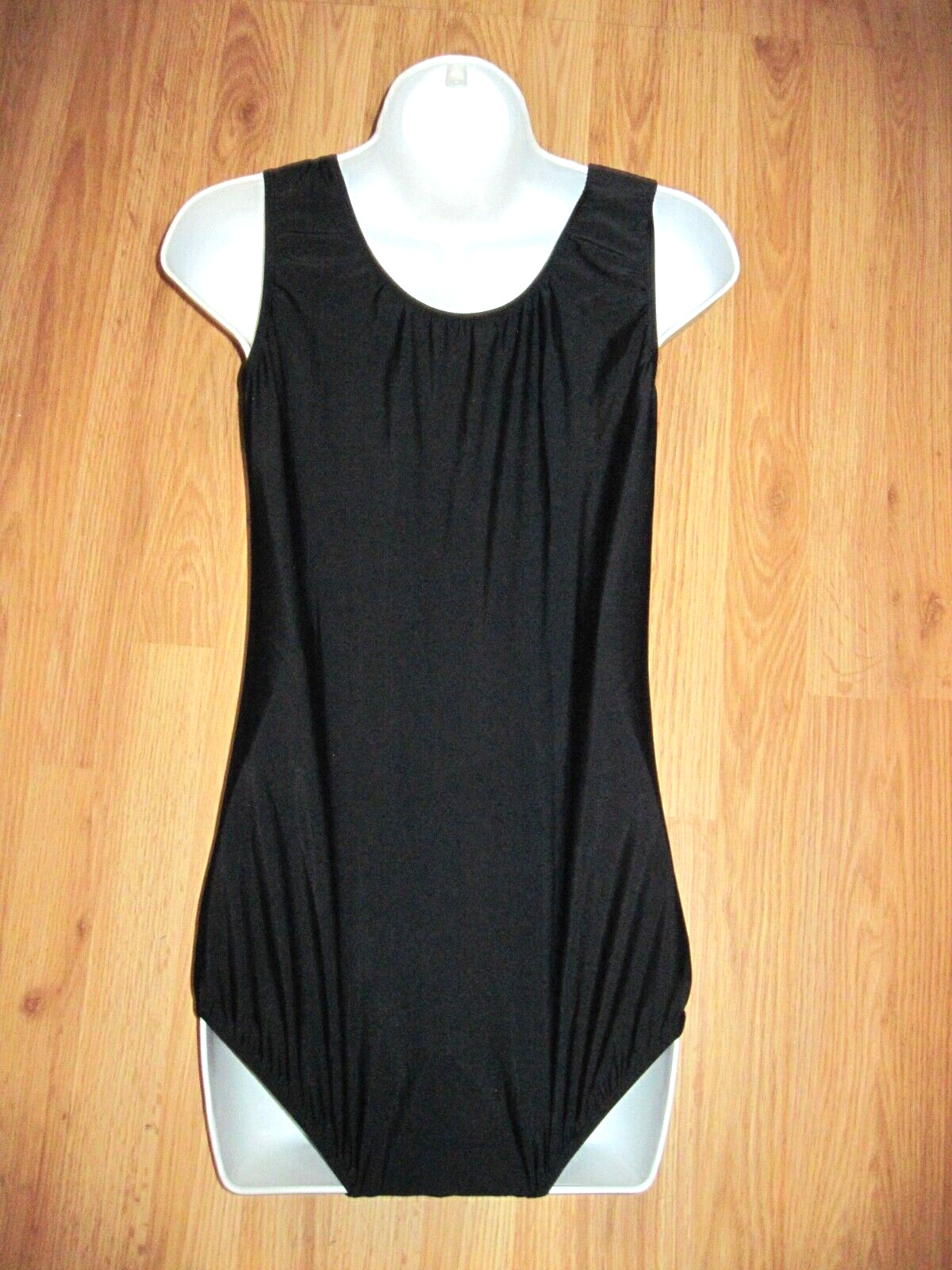 Woman’s Plus Size Shiny Black Tank Spandex Leotard Size XL (14-16) New