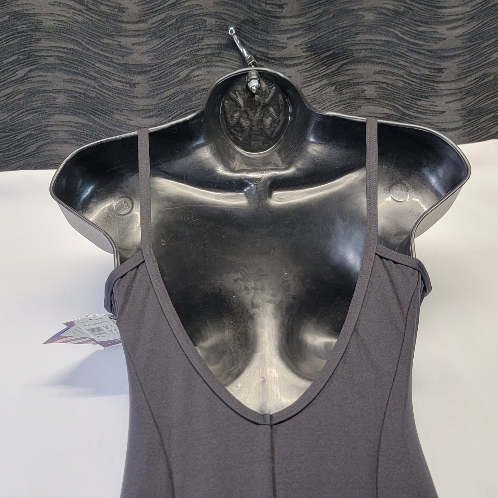Motionwear Princess Center Seam Camisole Leotard Black Front/Back Scoop SZ XL-A