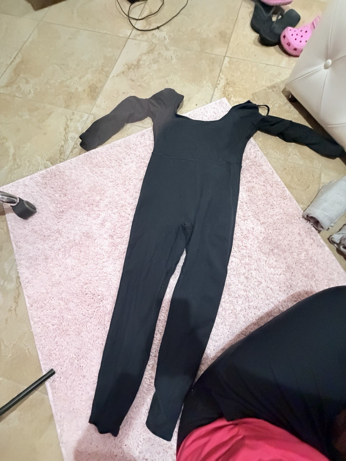 Gilly Hicks Recharge Women’s Black Long Sleeve Unitard Solid Polyester Blend