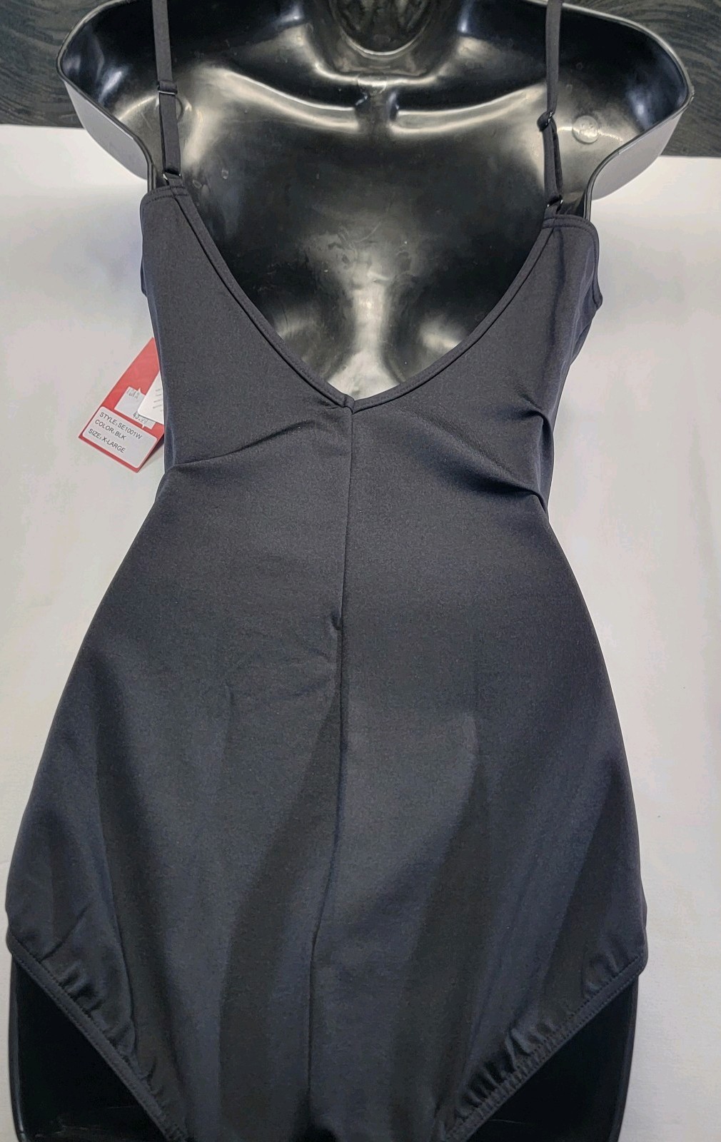 Capezio Camisole Leotard with Adjustable Straps Black Scoop Front V-back SZ XLA