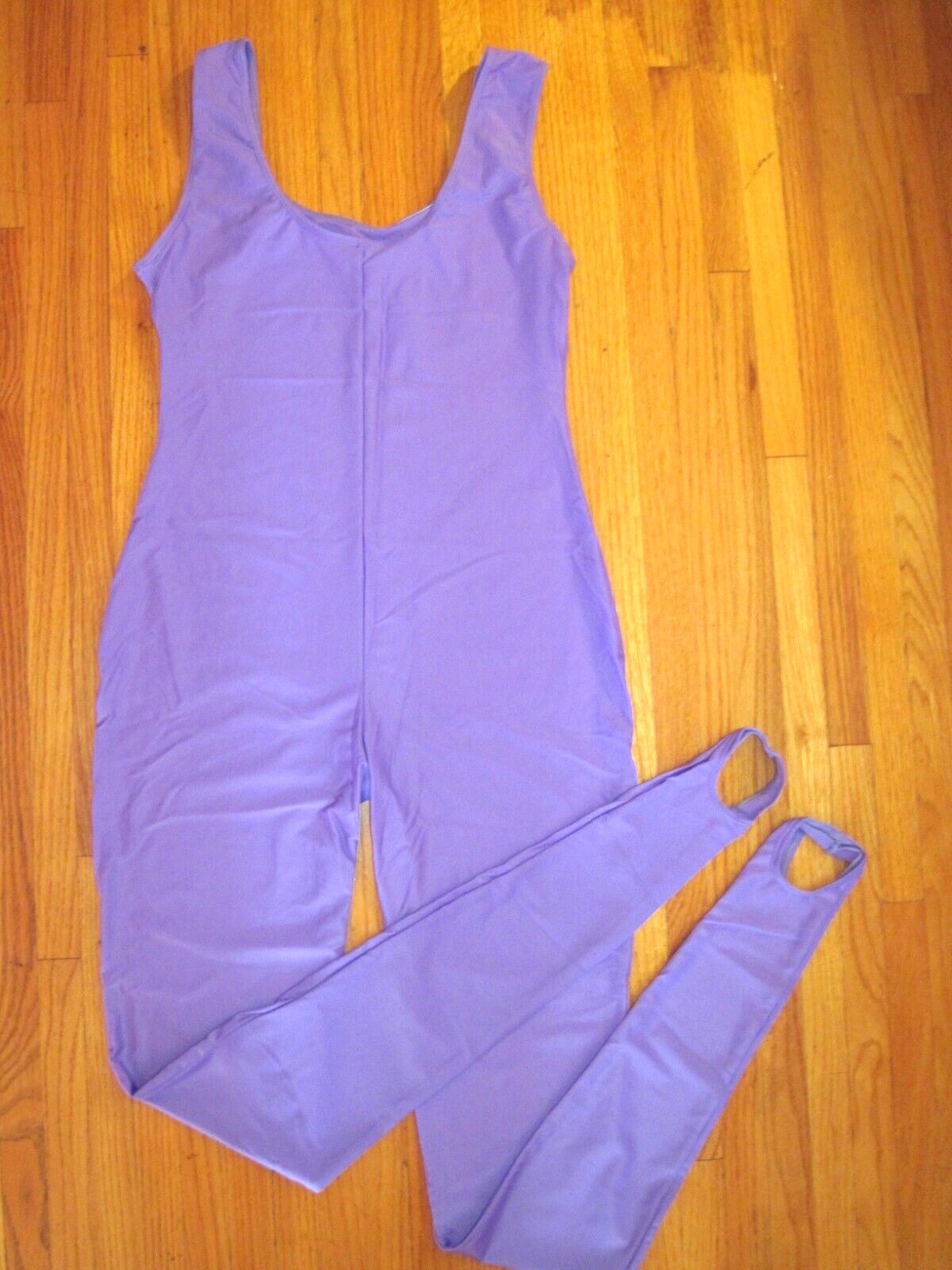 Plus Size Shiny Violet Tank Spandex Stirrup Foot Unitard Jumpsuit Sz 2XL-16 New