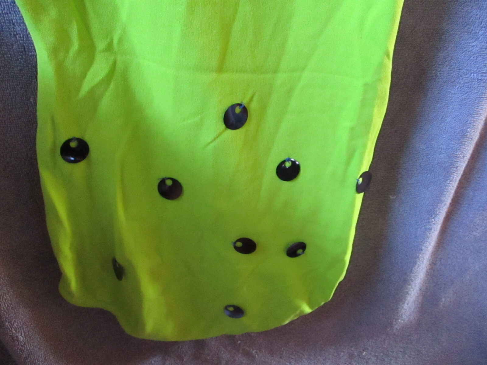 Lime Green With Accents Gymnastics Dance Bodysuit Nylon Sz Adult SM C 15