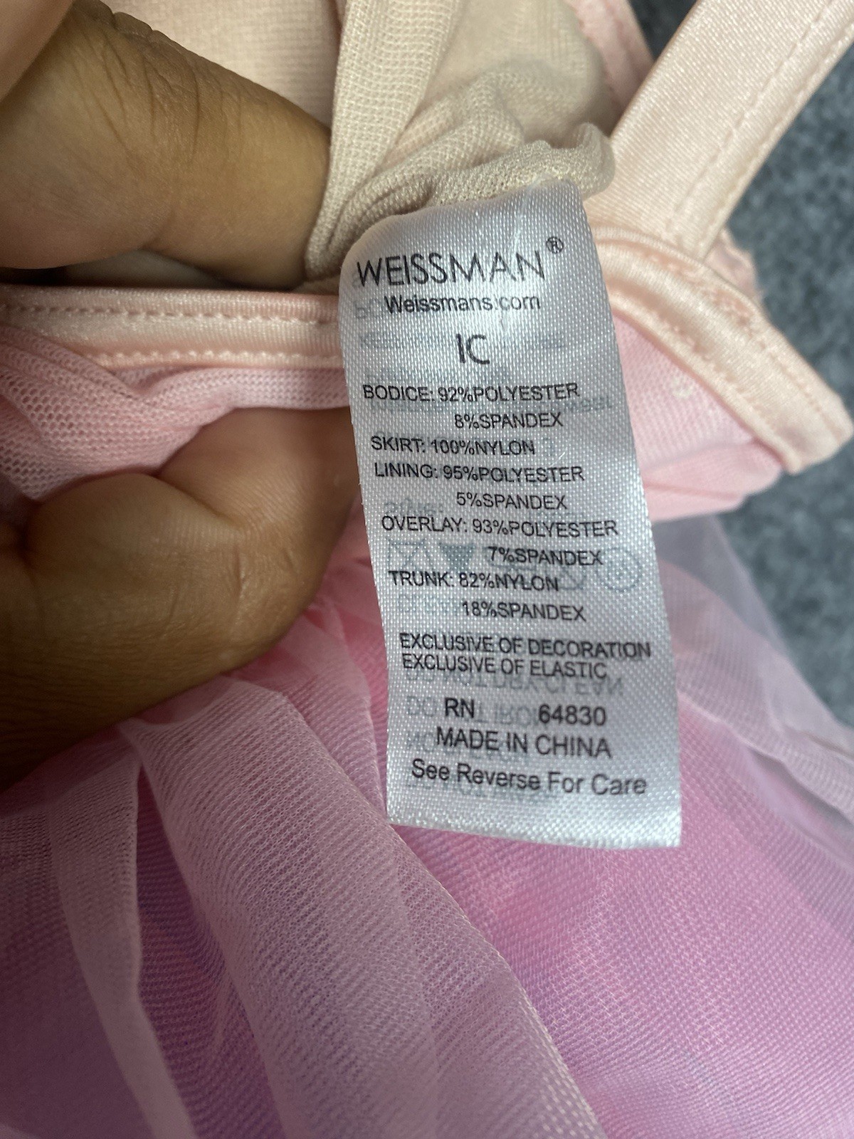 WEISSMAN Elite Dance Costume Being 2 piece Pink Tutu Head Bow Infant Child