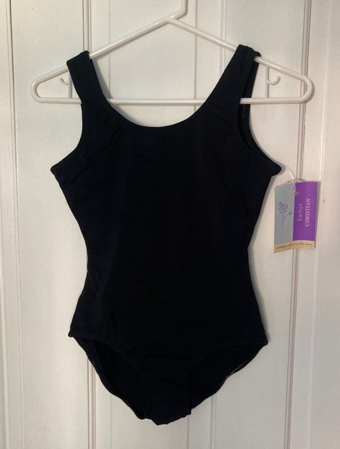 Caitlyn Christian black tank leotard cotton/poly/lycra size S, M, L, XL NWT