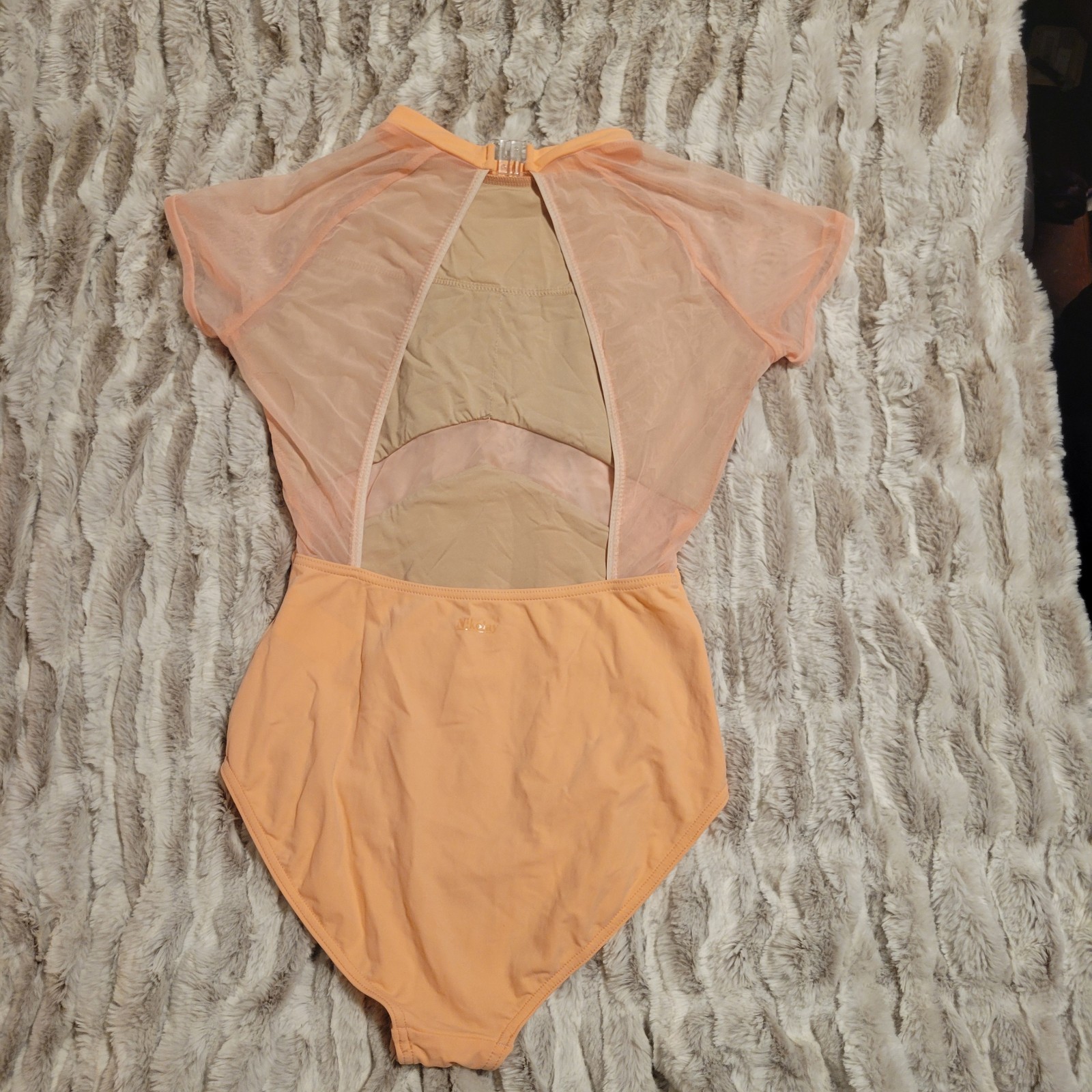 Nikolay Leotard Peach Leotard With Mesh Open Back Women’s Medium Rus 46