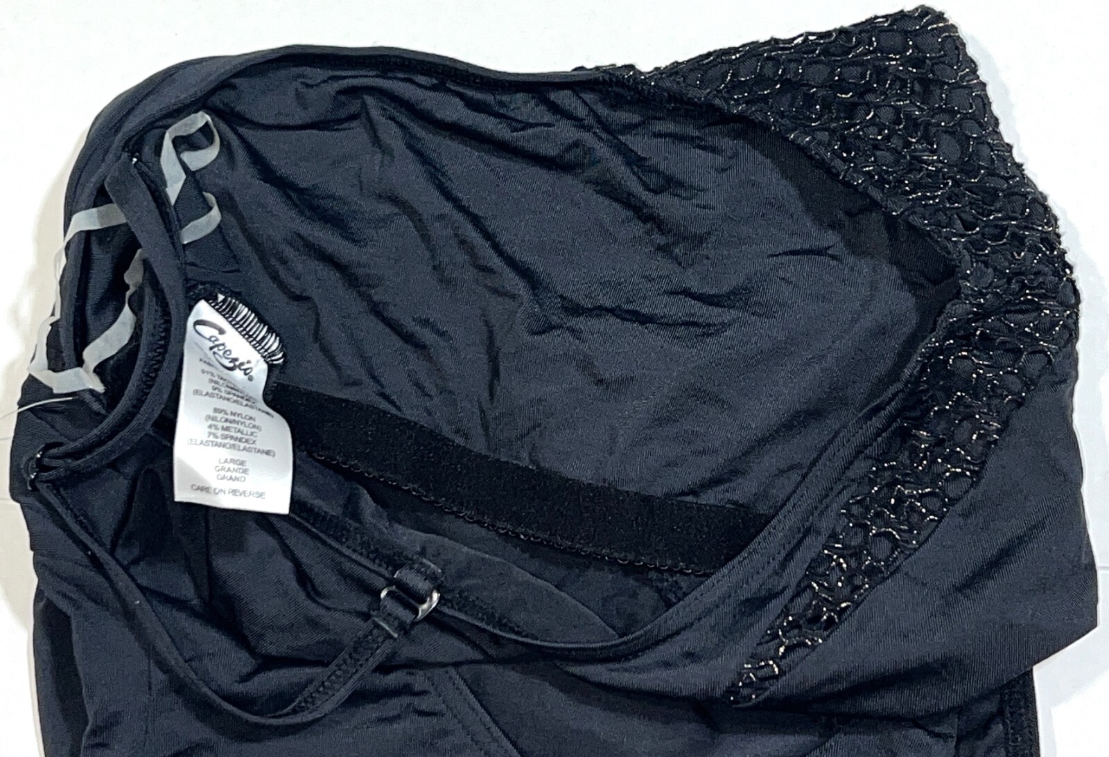 Capezio Black Gold Sparkle One Shoulder Removable Strap Dance Costume Leotard L