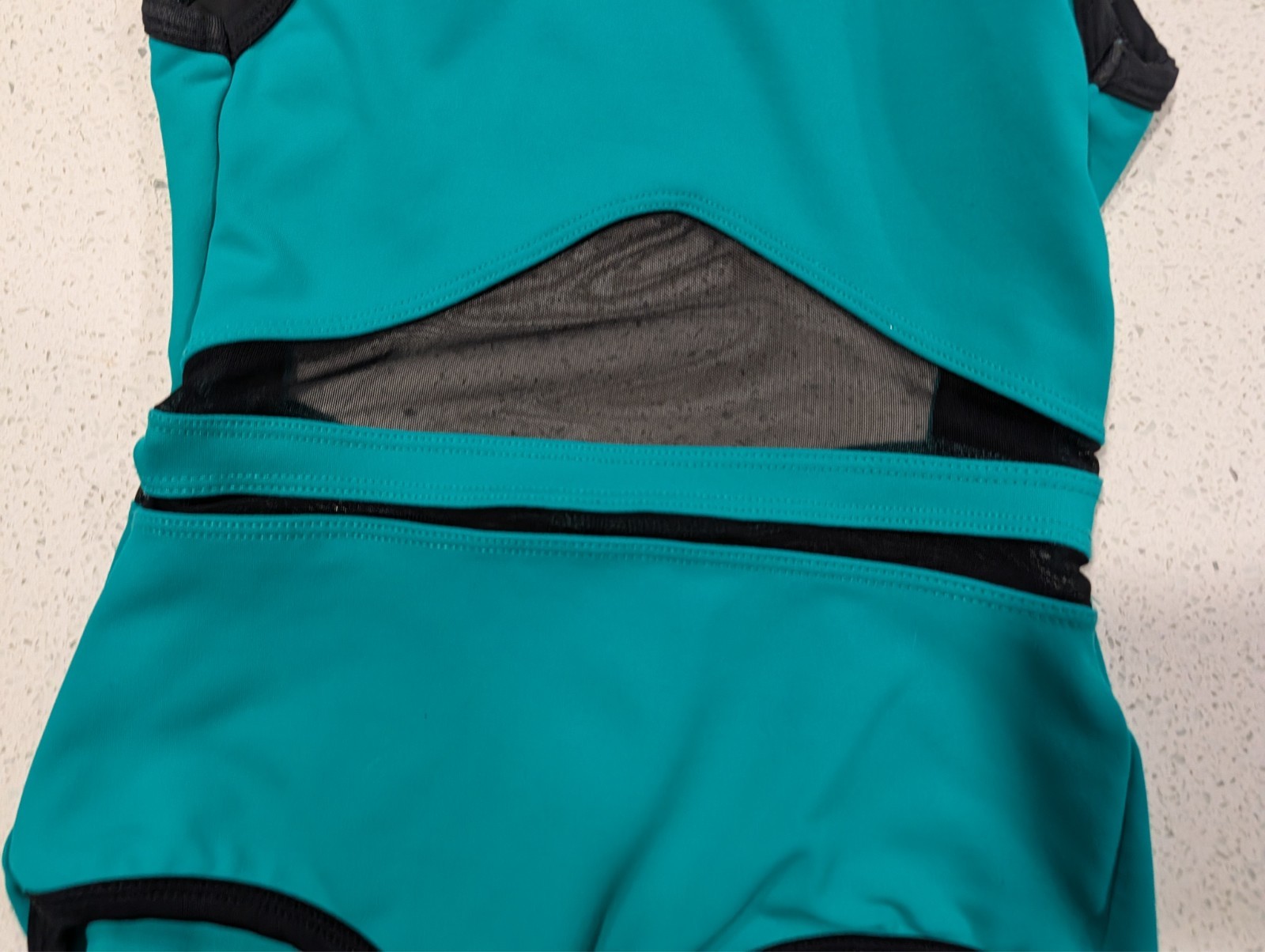 CHRISTMAS GREEN 5dancewear Five 5 PA Small Gymnastics Dance Leotard Cutout Teal