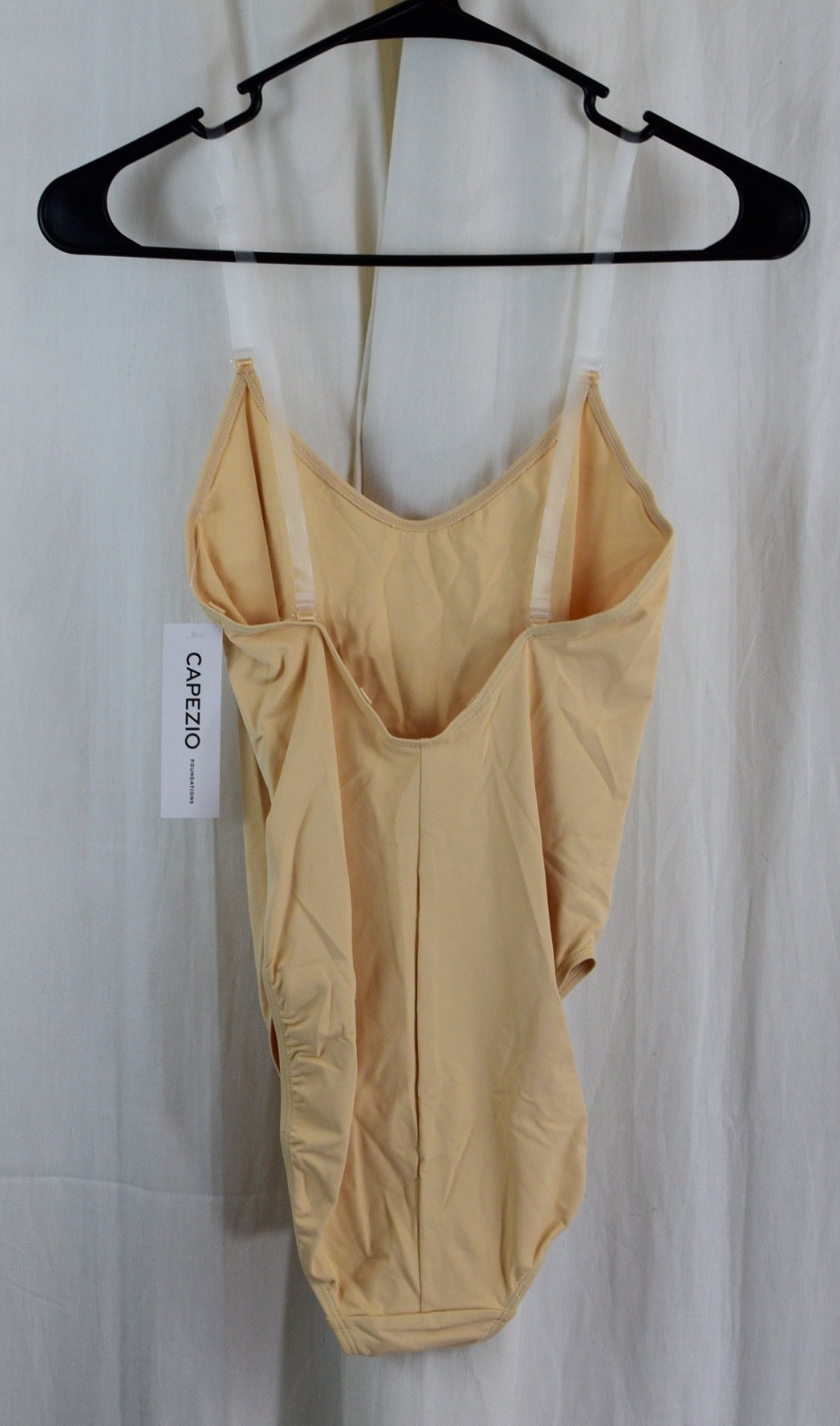 Capezio Womens Camisole Leotard Clear Transition Straps Beige Size Large