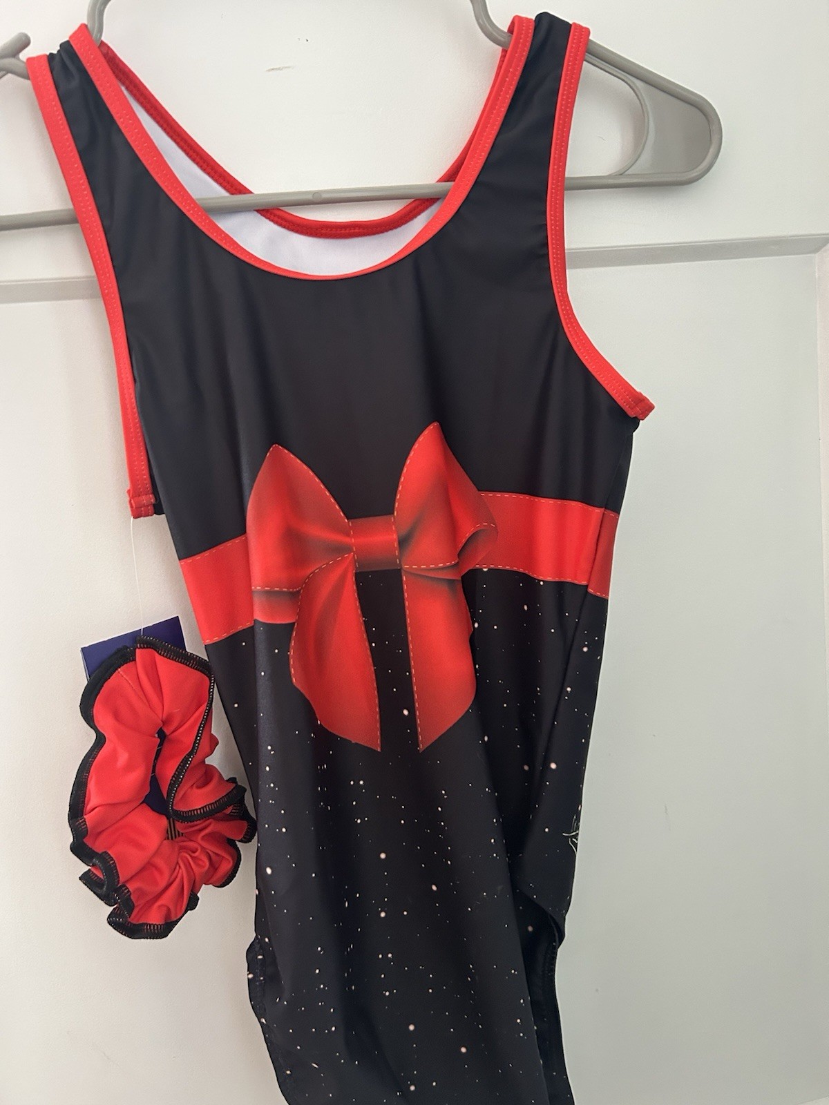 Plum Adult Small Leotard Black Red Bow Christmas on the Chesapeake 2025