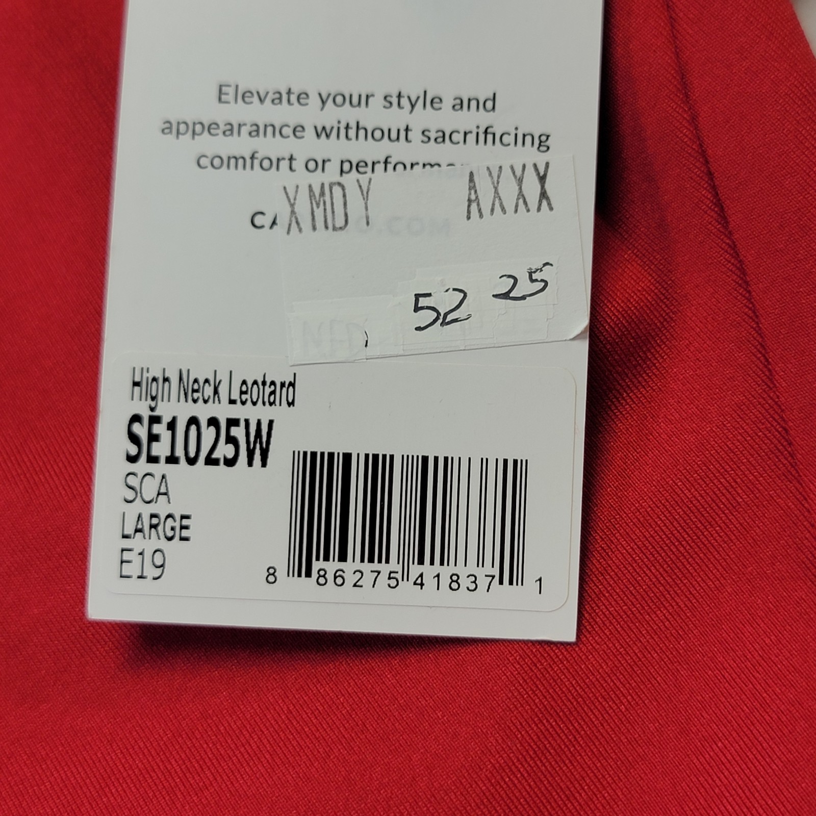 Capezio Studio Collection High Neck Leotard Red High Neck Snap Back SZ LA