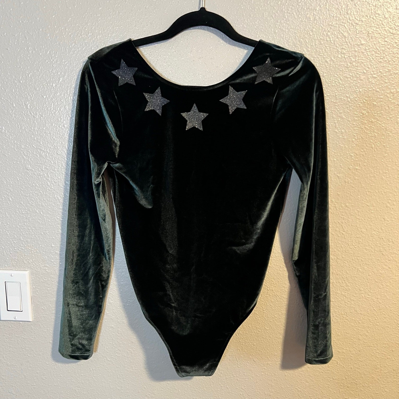 Victoria Sport Velvet Athletic Leotard Size S Stars Gymnastics
