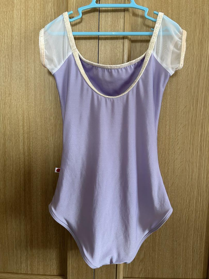 YUMIKO Leotard SL Light Purple Velvet Trim Made in Spain Rare