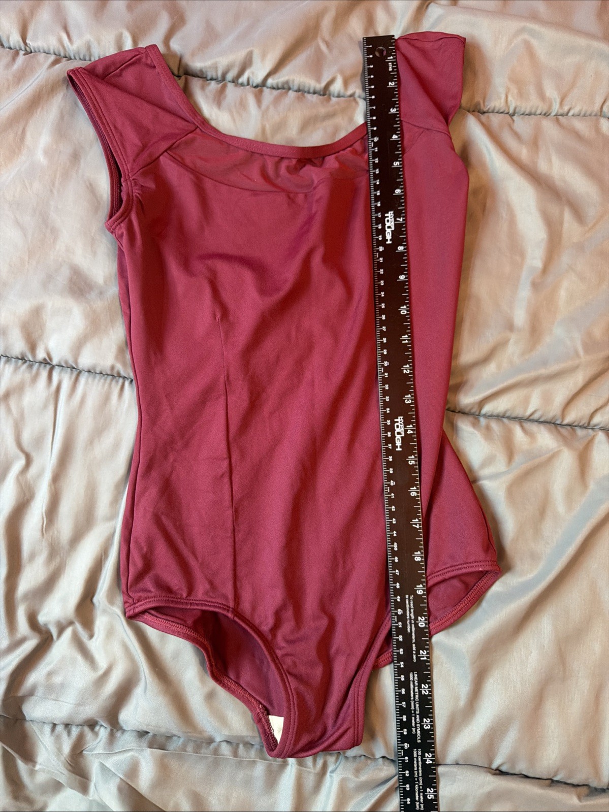 Body Wrappers ProWEAR Burgundy Leotard M Mesh Yoke Low Back Ballet Dance