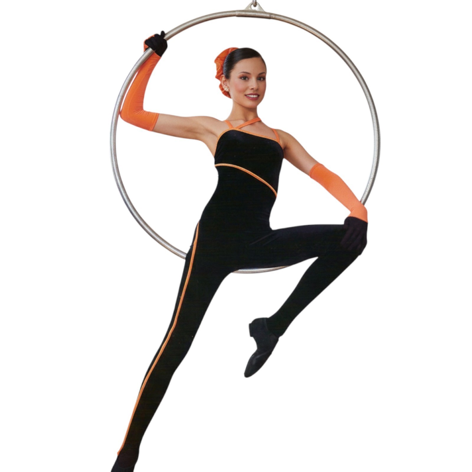 Impulse Child Medium Circus Dance Costume Jumpsuit With Mitts & Scrunchie New