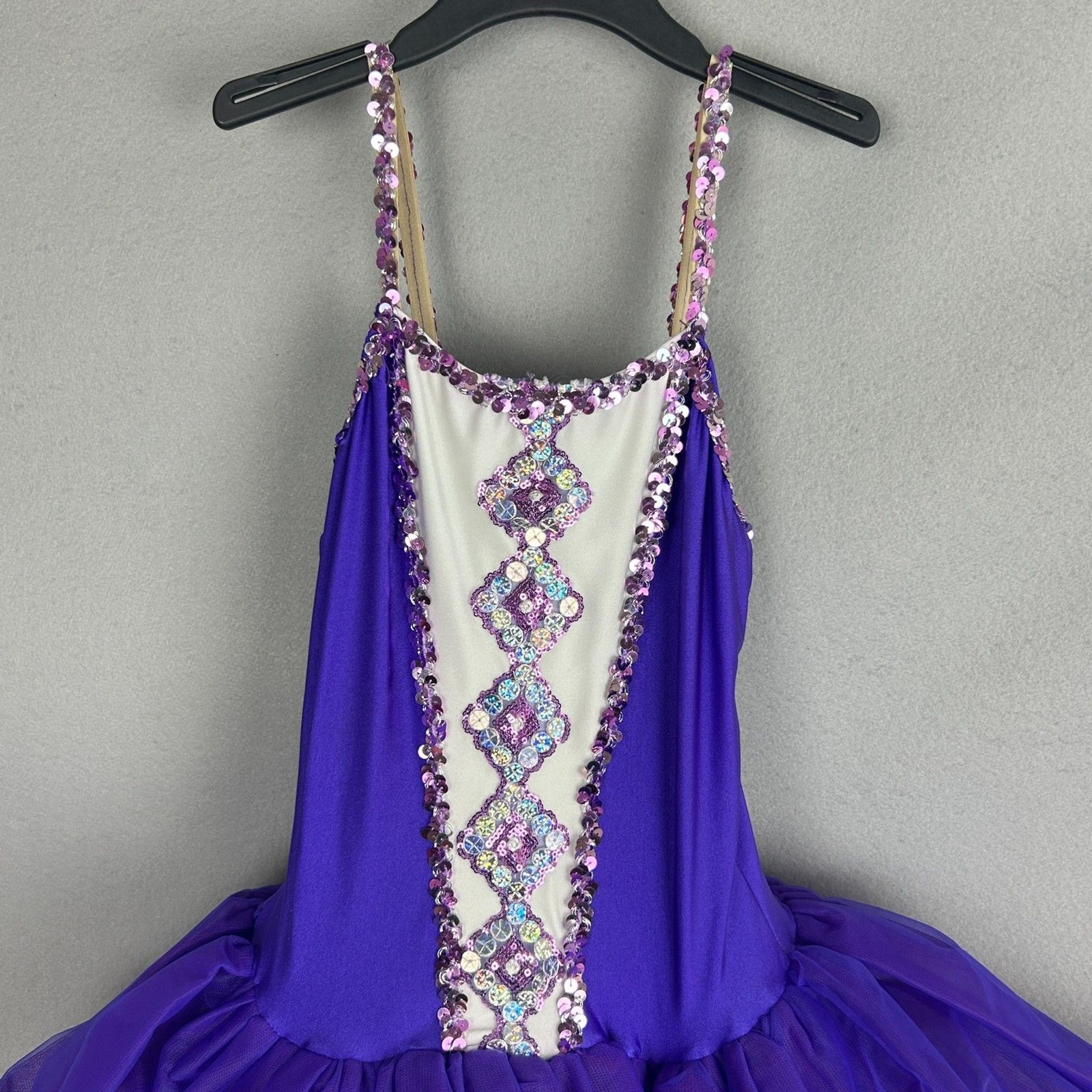 Purple Ballet Leotard Adult Small Tutu Skirt Rhinestone Stage Dance Costume