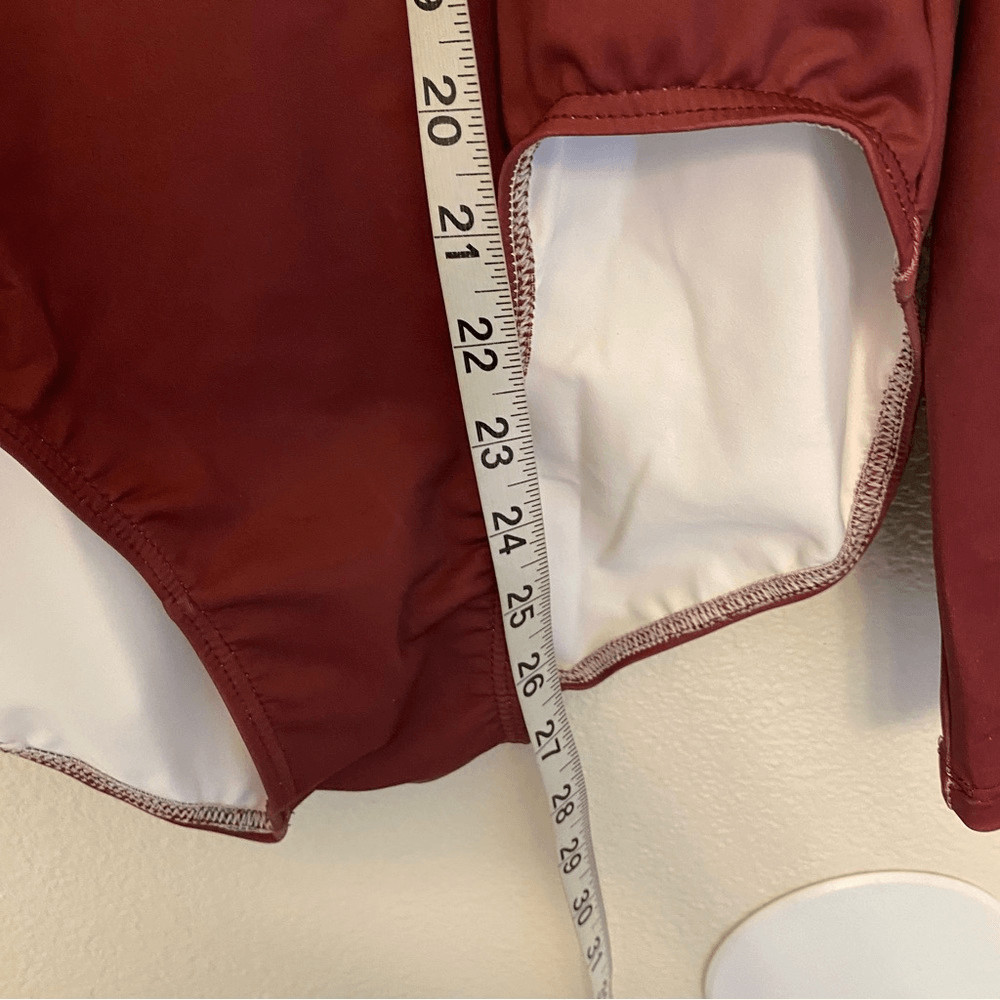 WEISSMAN Balera Dance Burgundy red Fierce Long Sleeve Leotard PL10477 MA