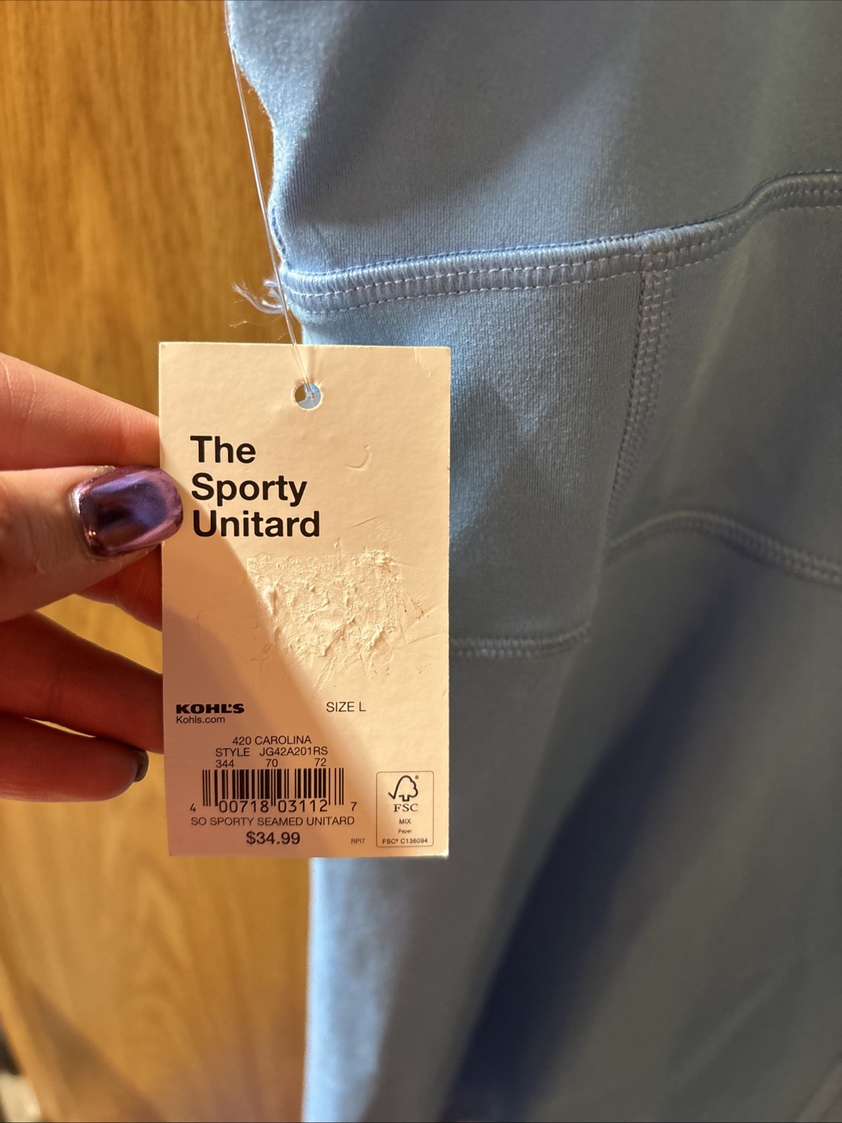SO The Sporty Unitard Size L Carolina Blue Seamed Shorts Spaghetti Strap NEW