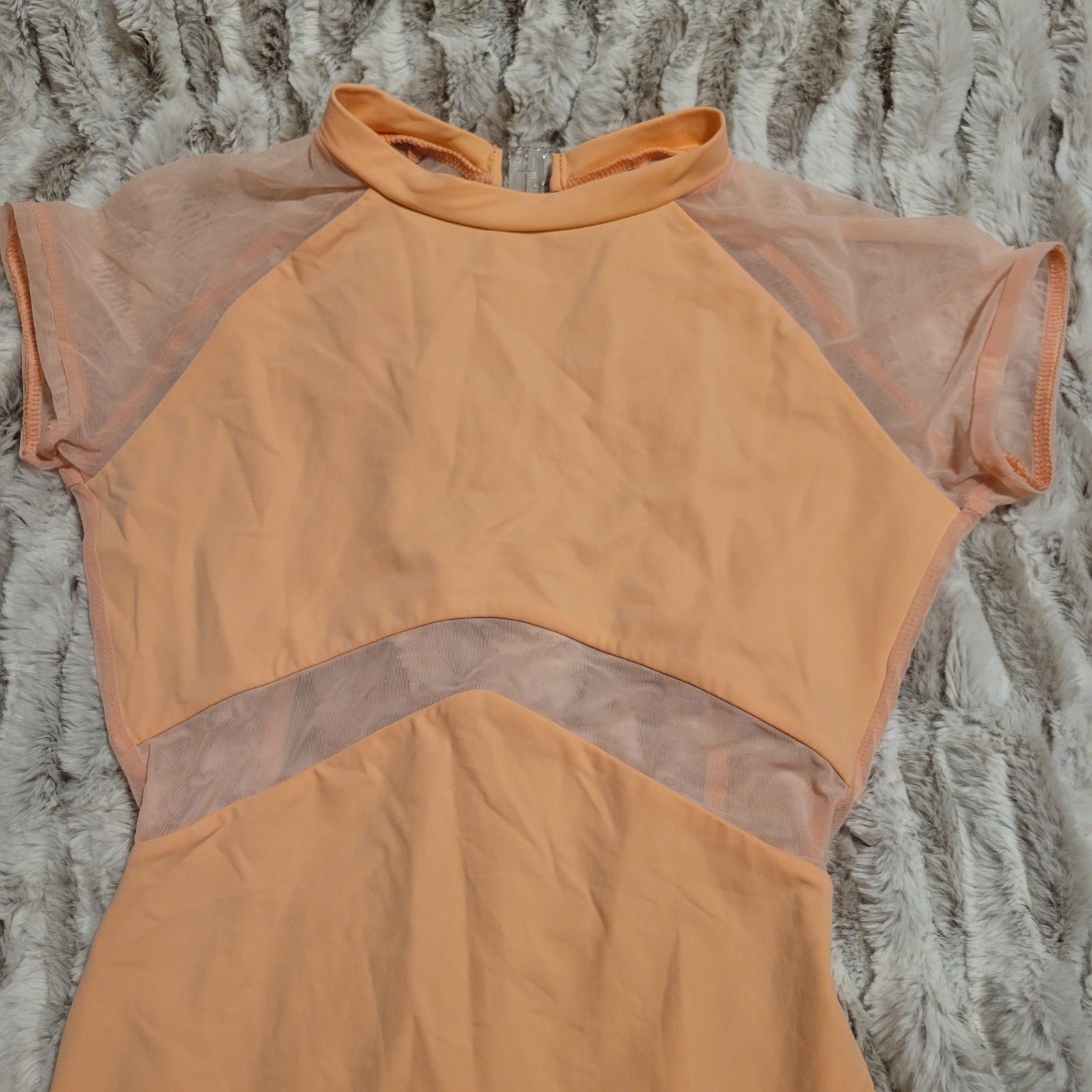 Nikolay Leotard Peach Leotard With Mesh Open Back Women’s Medium Rus 46