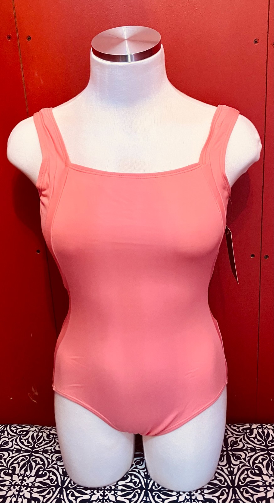 NWT Capezio TB202W Medium Adult Flamingo Color Mod Tank Ballet Dance Leotard